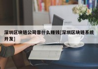 深圳区块链公司靠什么赚钱[深圳区块链系统开发]