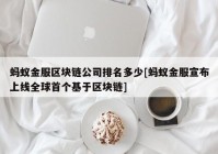 蚂蚁金服区块链公司排名多少[蚂蚁金服宣布上线全球首个基于区块链]